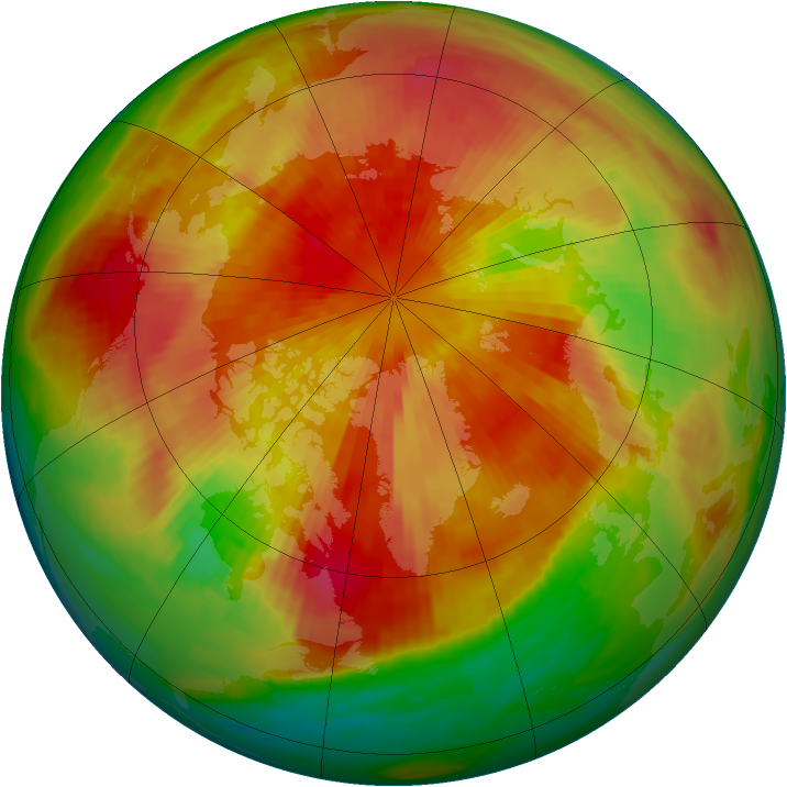 Arctic ozone map for 22 March 1986